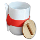 經典咖啡瓷杯(木蓋馬克杯帶湯匙)